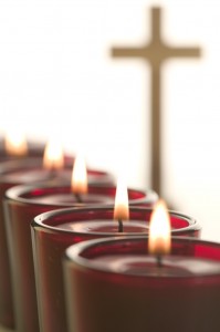 Candles and cross